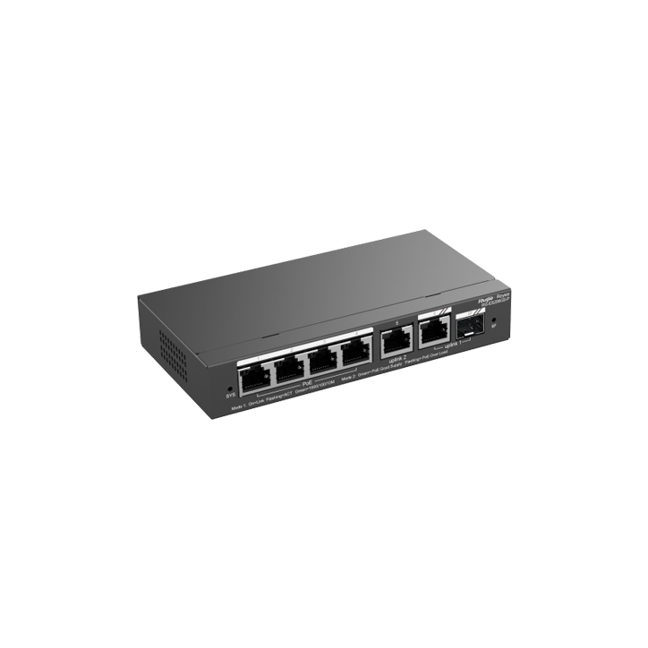 Switch 4 porturi PoE Gigabit 54W, uplink 2 x RJ45 + 1 x SFP, Cloud Management