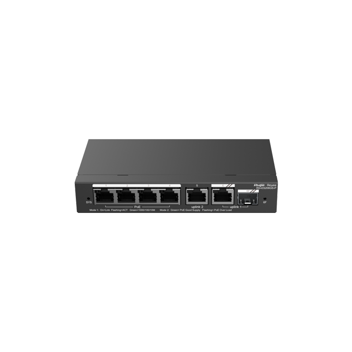 Switch 4 porturi PoE Gigabit 54W, uplink 2 x RJ45 + 1 x SFP, Cloud Management