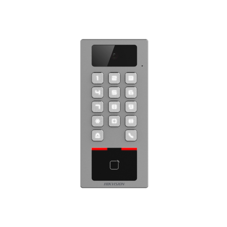 Terminal control acces si interfon cu tastatura si cititor card, rezolutie 2MP, Wi-Fi, RS485, Alarma